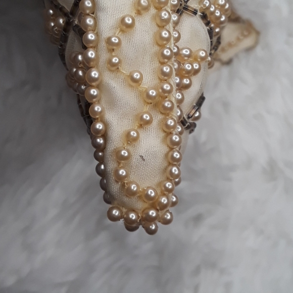 Vintage Beaded Pearl Art Deco Wedding Prom Clutch Purse Evening Bag - Picture 6 of 8